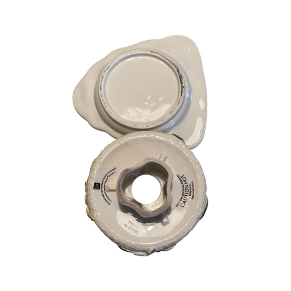 Bumblebee Beehive 3" Jar Candle Topper with Plate Flowers 3D 2 Pc CottageCore - Picture 5 of 6